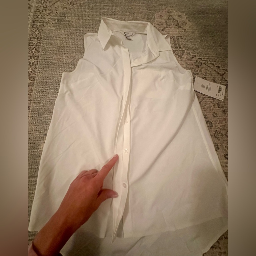 Athleta Urbanite II Sleeveless, Stretchy,White, Button Women's Camisole Size S - Picture 7 of 10